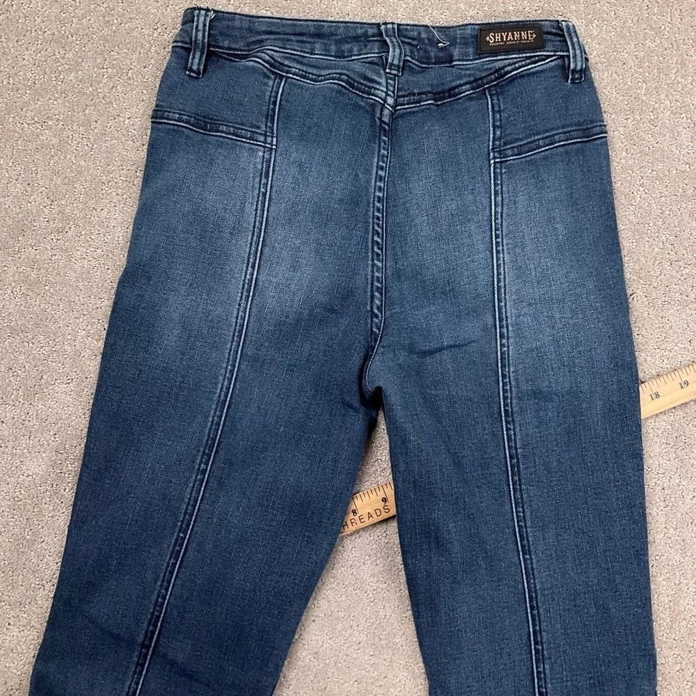 Shyanne Jeans Womens 27 Dark Blue Flare‎ High Rise Western Bell Bottom Cowgirl